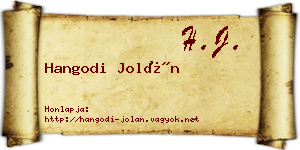 Hangodi Jolán névjegykártya