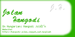 jolan hangodi business card